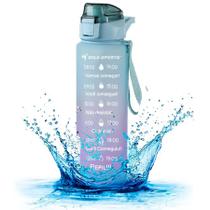 Garrafa Squeeze Plástica Gold Sports Timer Mark Siliconada Com Cartela de Adesivos 1Litro BPA-FREE