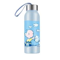 Garrafa Squeeze Snoopy Azul Com Alça Tampa Inox 500ml R.2684