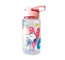 Garrafa Squeeze Snoopy Love 500ml Bandeirante Transparente