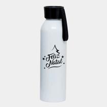 Garrafa Squeeze Sport Branca Premium 650ml FRASE FELIZ NATAL ARVORE PINHEIRO