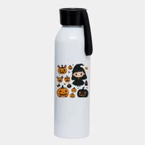 Garrafa Squeeze Sport Branca Premium 650ml HALLOWEEN BRUXINHA FOFA ABOBORAS