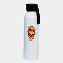 Garrafa Squeeze Sport Branca Premium 650ml MARIA BONITA CANGACEIRA DESENHO UMBANDA