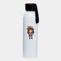 Garrafa Squeeze Sport Branca Premium 650ml MENINA ARQUEOLOGA DESENHO FOFO