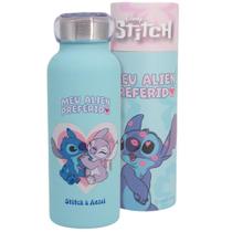 Garrafa Stitch & Angel Térmica 6 Horas Quente Gelada 500m + Embalagem Presente Oficial Disney