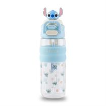 Garrafa Stitch Antivazamento Escolar Azul Infantil Passeio Disney 600ml
