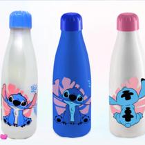 Garrafa Stitch Squeeze Garrafinha Com Tampa Disney 600Ml lancheira Escolar Infanti lPasseio academ