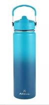 Garrafa straw flask 650ml ocean blue fitness, academia, camping, treino