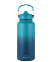 Garrafa straw flask 946ml ocean blue fitness, academia, camping, treino