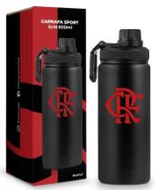Garrafa Sun Sports alumínio 800 ML Times de Futebol Cor:Flamengo Preta