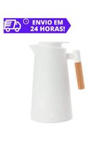 Garrafa Térmica 1 Litro Com Cabo de Madeira Café Água Quente Gelada Garrafa Térmica 1 Litro Com Cabo de Madeira Café Água Quente Gelada