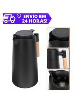 Garrafa Térmica 1 Litro Com Cabo de Madeira Café Água Quente Gelada