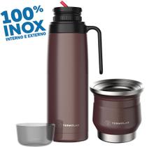 Garrafa Térmica 100% Inox Bronze 1L com Cuia 250ml Chimarrão Termolar