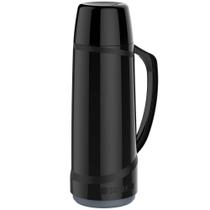 Garrafa Térmica 1L ampola de vidro Preta Cristal Soprano Garrafa Térmica 1L ampola de vidro Preta Cristal Soprano