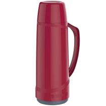 Garrafa Térmica 1L Ampola de Vidro Vermelha Cristal Soprano
