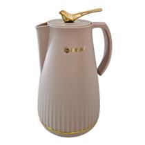 Garrafa Térmica 1L Bege Ampola Vidro Quente e Frio Dubai SM-GTDB Garrafa Térmica 1L Bege Ampola Vidro Quente e Frio Dubai SM-GTDB