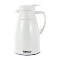 Garrafa Térmica 1L Branca Ampola Vidro Quente e Frio Mônaco SM-GTMBR