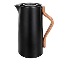 Garrafa Térmica 1L Branca com Cabo de Bambu Design Nórdico