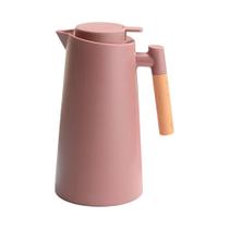 Garrafa Térmica 1L Cabo Madeira com Botão Acionamento Click Garrafa Térmica 1L Cabo Madeira com Botão Acionamento Click