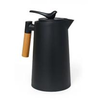 Garrafa Térmica 1L Com Gatilho Pássaro E Cabo de Madeira Preta Belakaza