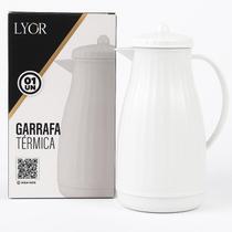 Garrafa Térmica 1l Lyor New Bambu De Plástico Branco