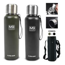 Garrafa Térmica 1L ou 1,5L Aço Inox Café Água Suco Com Bolsa de Transporte Academia Passeio Caminhada Camping Bebida Quente Gelada Garrafa Térmica 1L ou 1,5L Aço Inox Café Água Suco Com Bolsa de Transporte Academia Passeio Caminhada Camping Bebida Quente Gelada