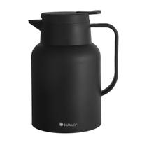 Garrafa Térmica 1L Preta Ampola Vidro - Quente e Frio Veneza SM-GTVPR