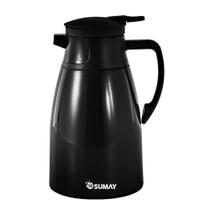 Garrafa Térmica 1L Preta com Ampola Vidro Mônaco SM-GTMPR Garrafa Térmica 1L Preta com Ampola Vidro Mônaco SM-GTMPR