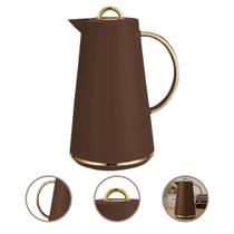 Garrafa Térmica 1L Samira Café Chá Click Abre Fecha - Marrom