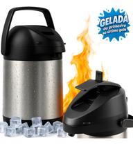 Garrafa Térmica 2,5 Litros Inoxidável Com Alavanca para Terere e Chimarrão