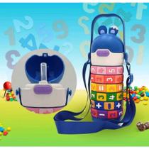 Garrafa Térmica 430Ml Inox Infantil Tabuada Números Interativa Educacional com Cores de Contas Girat