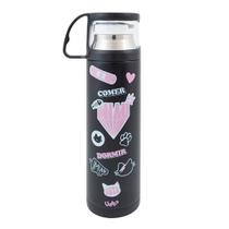 Garrafa Térmica 470ml com Caneca - Estampa Gatinha