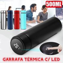 Garrafa Térmica 500ml A Vácuo Com Visor Led Temperatura Café