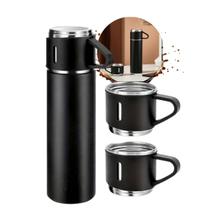 Garrafa Térmica 500ml Aço Inox Parede Dupla Antivazamento com Kit 3 Xícaras Ideal para Café Água Suco Bebidas Quentes e Frias Cor Preto Tippi Garrafa Térmica 500ml Aço Inox Parede Dupla Antivazamento com Kit 3 Xícaras Ideal para Café Água Suco Bebidas Quentes e Frias Cor Preto Tippi