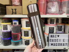 Garrafa Térmica 500ml com Alça - Chocolate Metalizado