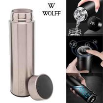 Garrafa Térmica 500ml De Aço Inox Com Termômetro Em Led Wolff Gourmet