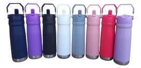 Garrafa Térmica 650 Ml Inox Bebida Gelada Com Alça Academia Garrafa Térmica 650 Ml Inox Bebida Gelada Com Alça Academia