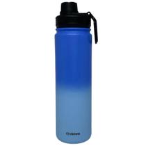 Garrafa Térmica 650 ml Squeeze Vik Tampa Antivazamento Aço Inox Degrade Azul VIKTWA