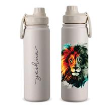 Garrafa Termica 750Ml Leão Yeshua Benidas Quente e Frio Tema Evangélico
