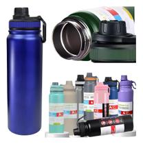 Garrafa Térmica 800Ml Água Squeeze Inox Academia Com A ul