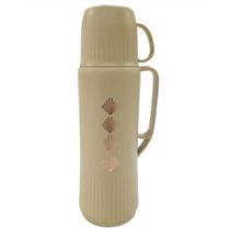 Garrafa Térmica 800ml com Caneca N249114-4 Bege - Quanhe Garrafa Térmica 800ml com Caneca N249114-4 Bege - Quanhe