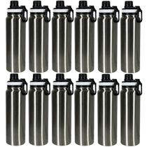 Garrafa Térmica 800ml em Aço Inox Vacuum, Squeeze com Vedação Antivazamento Peneira Removível e Alça, bebida gelada ou quente, 28x8x8cm, KIT 12UN Garrafa Térmica 800ml em Aço Inox Vacuum, Squeeze com Vedação Antivazamento Peneira Removível e Alça, bebida gelada ou quente, 28x8x8cm, KIT 12UN