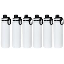 Garrafa Térmica 800ml em Aço Inox Vacuum, Squeeze com Vedação Antivazamento Peneira Removível e Alça, bebida gelada ou quente, 28x8x8cm KIT 6UN Garrafa Térmica 800ml em Aço Inox Vacuum, Squeeze com Vedação Antivazamento Peneira Removível e Alça, bebida gelada ou quente, 28x8x8cm KIT 6UN
