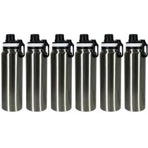 Garrafa Térmica 800ml em Aço Inox Vacuum, Squeeze com Vedação Antivazamento Peneira Removível e Alça, bebida gelada ou quente, 28x8x8cm KIT 6UN Garrafa Térmica 800ml em Aço Inox Vacuum, Squeeze com Vedação Antivazamento Peneira Removível e Alça, bebida gelada ou quente, 28x8x8cm KIT 6UN