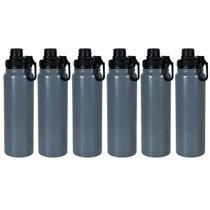 Garrafa Térmica 800ml em Aço Inox Vacuum, Squeeze com Vedação Antivazamento Peneira Removível e Alça, bebida gelada ou quente, 28x8x8cm KIT 6UN