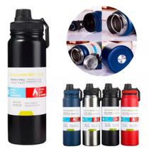 Garrafa Térmica 800ml garrafa espacial Quente Frio Com Isolamento Térmico De Grande Capacidade Preto Garrafa Térmica 800ml garrafa espacial Quente Frio Com Isolamento Térmico De Grande Capacidade Preto