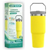 Garrafa Térmica 900ml Isolamento a Vácuo Inox 24h Quente Frio Academia Trabalho Leve Sem Vazamentos