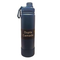 Garrafa Termica Aco Azul Petroleo Inox 800ML Parede Dupla Isolamento a Vacuo 12hrs