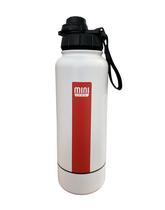 Garrafa Térmica Aço Inox 1 Litro Plus Branca com Listra - Minicool Garrafa Térmica Aço Inox 1 Litro Plus Branca com Listra - Minicool
