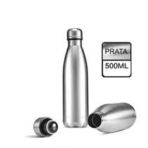 Garrafa Térmica Aço Inox Água Gelada 500ml Garantida Por 24 Horas - PRATA