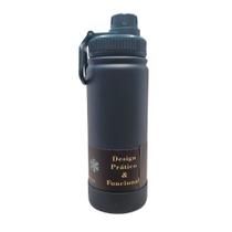 Garrafa Termica Aco Inox Azul Petroleo 580ML Parede Dupla Isolamento a Vacuo 12hrs